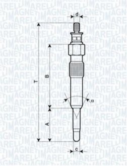 Свічка розжарювання HONDA, ROVER [] MAGNETI MARELLI 062503901304 (фото 1)