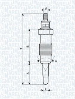 Свічка розжарювання MAGNETI MARELLI 062580704304 (фото 1)