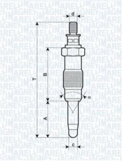 Свічка розжарювання MAGNETI MARELLI 062583003304 (фото 1)