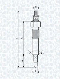 Свічка розжарювання MAGNETI MARELLI 062583202304 (фото 1)