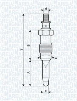 Свічка розжарювання MERCEDES, LANCIA, HONDA, FORD [] MAGNETI MARELLI 062587001304 (фото 1)