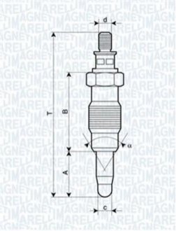 Свічка розжарювання ESCORT,FIESTA, MONDEO [] MAGNETI MARELLI 062900008304 (фото 1)