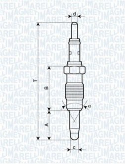 Свічка розжарювання MAGNETI MARELLI 062900011304 (фото 1)