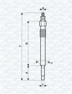 Свічка розжарювання MAGNETI MARELLI 062900020304 (фото 1)