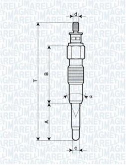 Свіча розжарювання MAGNETI MARELLI 062900040304 (фото 1)