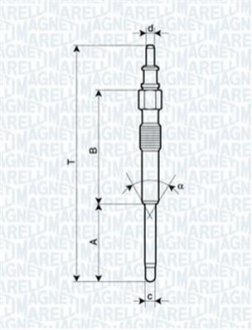 Свічка розжарювання MAGNETI MARELLI 062900042304 (фото 1)