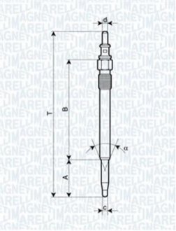 Свічка розжарювання MAGNETI MARELLI 062900052304 (фото 1)