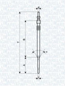 Свічка розжарювання MAGNETI MARELLI 062900060304 (фото 1)