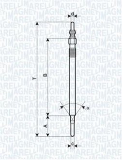Свічка розжарювання MAGNETI MARELLI 062900062304 (фото 1)