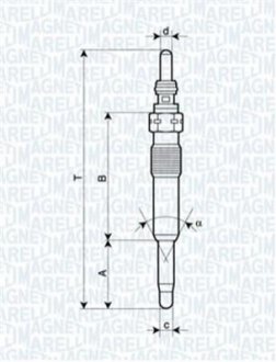 Свіча розжарювання MAGNETI MARELLI 062900071304 (фото 1)