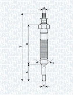 Свічка розжарювання MAGNETI MARELLI 062900072304 (фото 1)