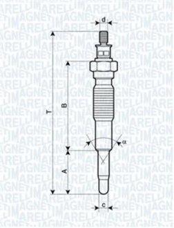 Свічка розжарювання MAGNETI MARELLI 062900077304 (фото 1)