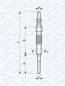 Свічка розжарювання MAGNETI MARELLI 062900079304 (фото 1)