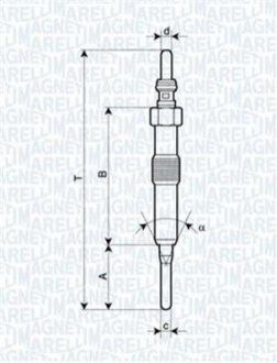 Свічка розжарювання MAGNETI MARELLI 062900089304 (фото 1)