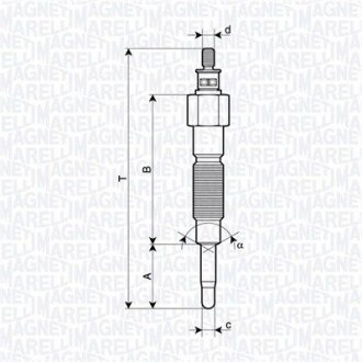 NISSAN свічка розжарювання Patrol 2.8TD 97- MAGNETI MARELLI 062900142304 (фото 1)