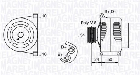 Генератор MAGNETI MARELLI 063377027010 (фото 1)