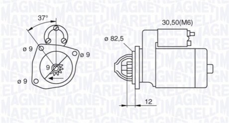 Стартер MAGNETI MARELLI 063521082390 (фото 1)