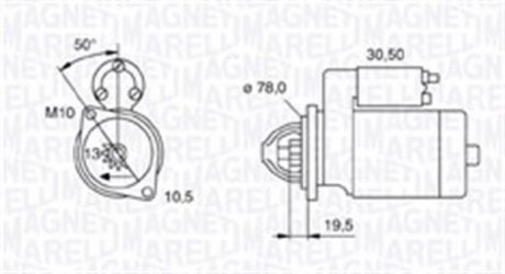 Стартер OPEL ASTRA/MERIVA 1.7DI/CDTi 1.4kW MAGNETI MARELLI 063721158010 (фото 1)