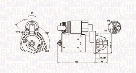 Стартер MAGNETI MARELLI 063721394010 (фото 1)