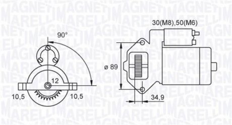 Стартер CITROEN/FIAT/FORD 2.2TDCi 2.0kW MAGNETI MARELLI 063721421010 (фото 1)