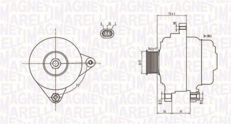 ALTERNATOR 12V TOYOTA AVENSIS/RAV 4 2.0 VVT-I 2000 -> SZT MAGNETI MARELLI 063731792010 (фото 1)