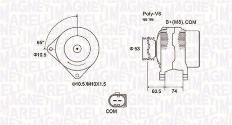 Alternator BMW 3/5 E90/E61 170A MAGNETI MARELLI 063731905010 (фото 1)