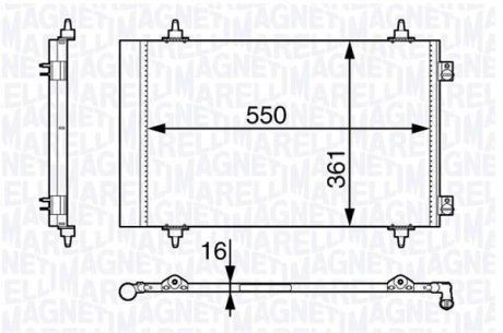 Радіатор кондиціонера MAGNETI MARELLI 350203710000 (фото 1)