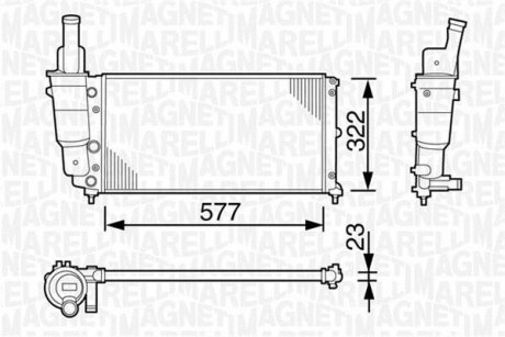 Радіатор, охолодження двигуна MAGNETI MARELLI 350213114000 (фото 1)