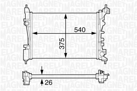 Радіатор, охолодження двигуна MAGNETI MARELLI 350213130100 (фото 1)