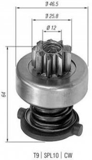 Бендикс стартера Peugeot 205 -94 MAGNETI MARELLI 940113020122 (фото 1)