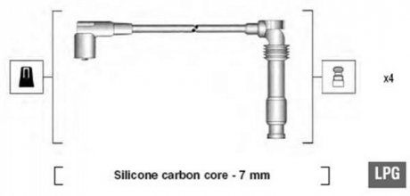 Комплект ізольованих проводів для свічок запалення MAGNETI MARELLI 941125310683 (фото 1)