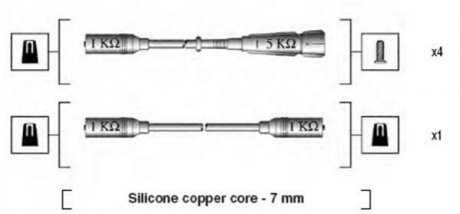 Комплект проводів запалення MAGNETI MARELLI 941175140755 (фото 1)