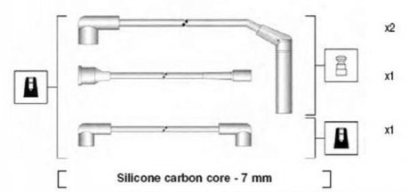 Комплект дротів запалювання MAGNETI MARELLI 941365060929 (фото 1)