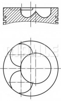 Поршень з кільцями VW 81.51 2.0TDI BPW/BMM/BMP/BSS/BWW/CBHA (CYL 1-2) (вир-во) MAHLE / KNECHT 028 06 02 (фото 1)