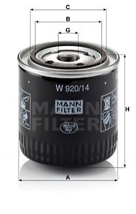 Фільтр масляний MANN W 920/14 (фото 1)