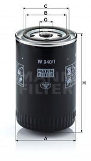 Фільтр масляний MANN W 940/1 (фото 1)