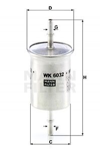 Фільтр палива MANN WK 6032 (фото 1)