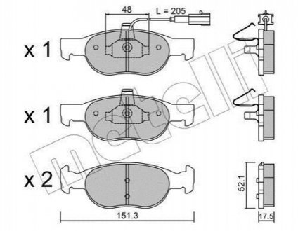 Комплект гальмівних колодок (дискових) Metelli 22-0079-0 (фото 1)