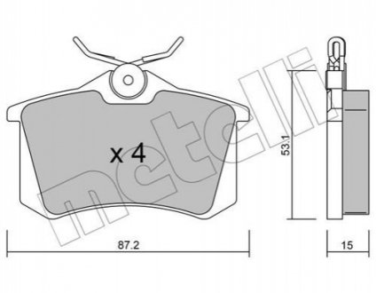 Колодки гальмівні (задние) VW Golf II/III/Passat B2/B3/B4 84-99/Polo 95-01/Peugeot 405 87-97 Metelli 22-0100-0 (фото 1)