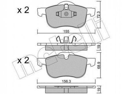 Комплект гальмівних колодок (дискових) Metelli 22-0309-0 (фото 1)