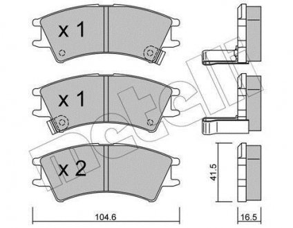 Гальмівні колодки, дискове гальмо (набір) Metelli 2203610 (фото 1)