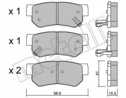 Комплект гальмівних колодок (дискових) Metelli 22-0365-0 (фото 1)