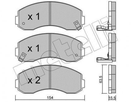 Гальмівні колодки, дискове гальмо (набір) Metelli 2203770 (фото 1)