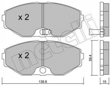 Комплект гальмівних колодок (дискових) Metelli 22-0405-0 (фото 1)