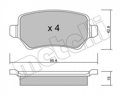 Колодки тормозные (задние) Opel Astra H 04-/Combo 01-/Zafira B 05-15 Metelli 22-0542-1 (фото 1)