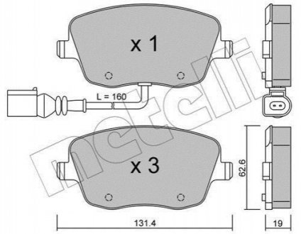 Комплект гальмівних колодок (дискових) Metelli 22-0547-1 (фото 1)