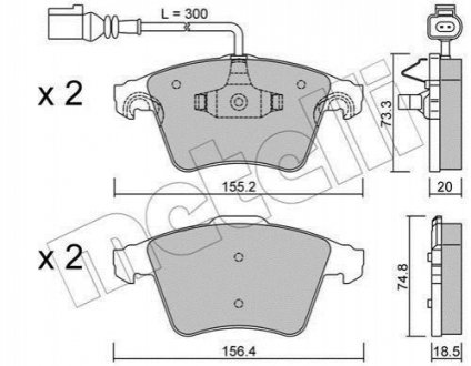 Комплект гальмівних колодок (дискових) Metelli 22-0552-2 (фото 1)