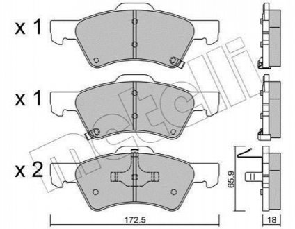 Комплект гальмівних колодок (дискових) Metelli 22-0623-0 (фото 1)