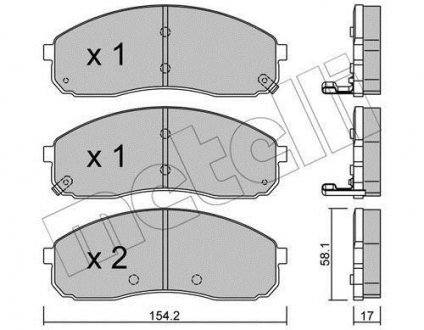 Гальмівні колодки, дискове гальмо (набір) Metelli 2206310 (фото 1)