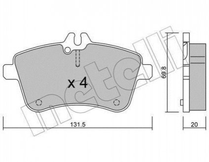 Комплект гальмівних колодок (дискових) Metelli 22-0647-0 (фото 1)